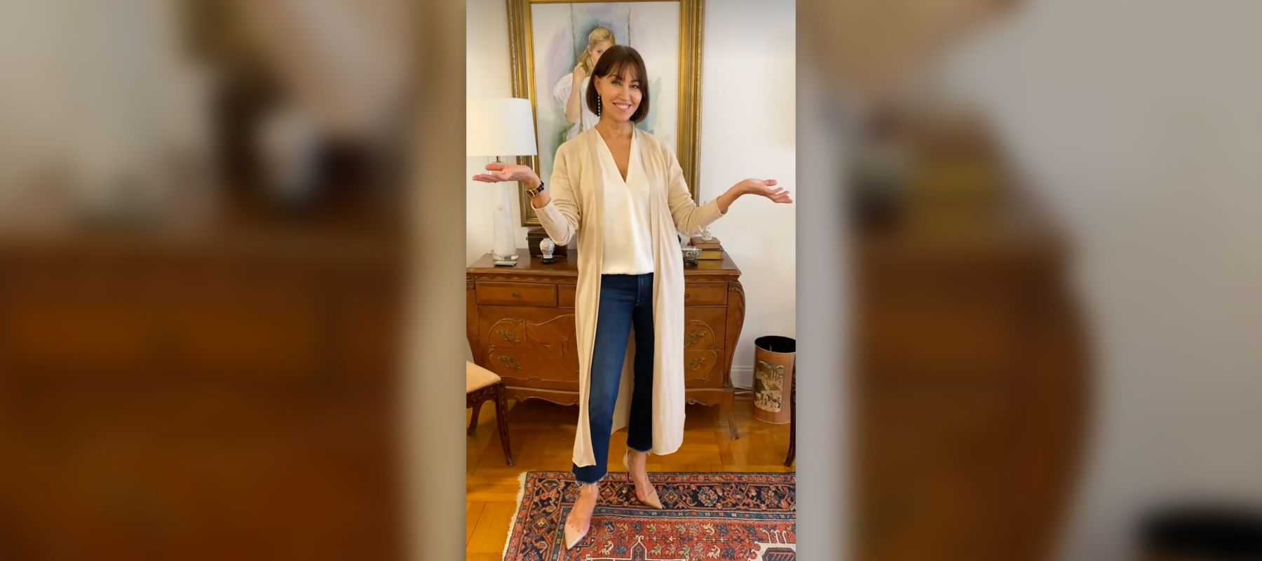 woman displaying outfit