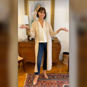 woman displaying outfit