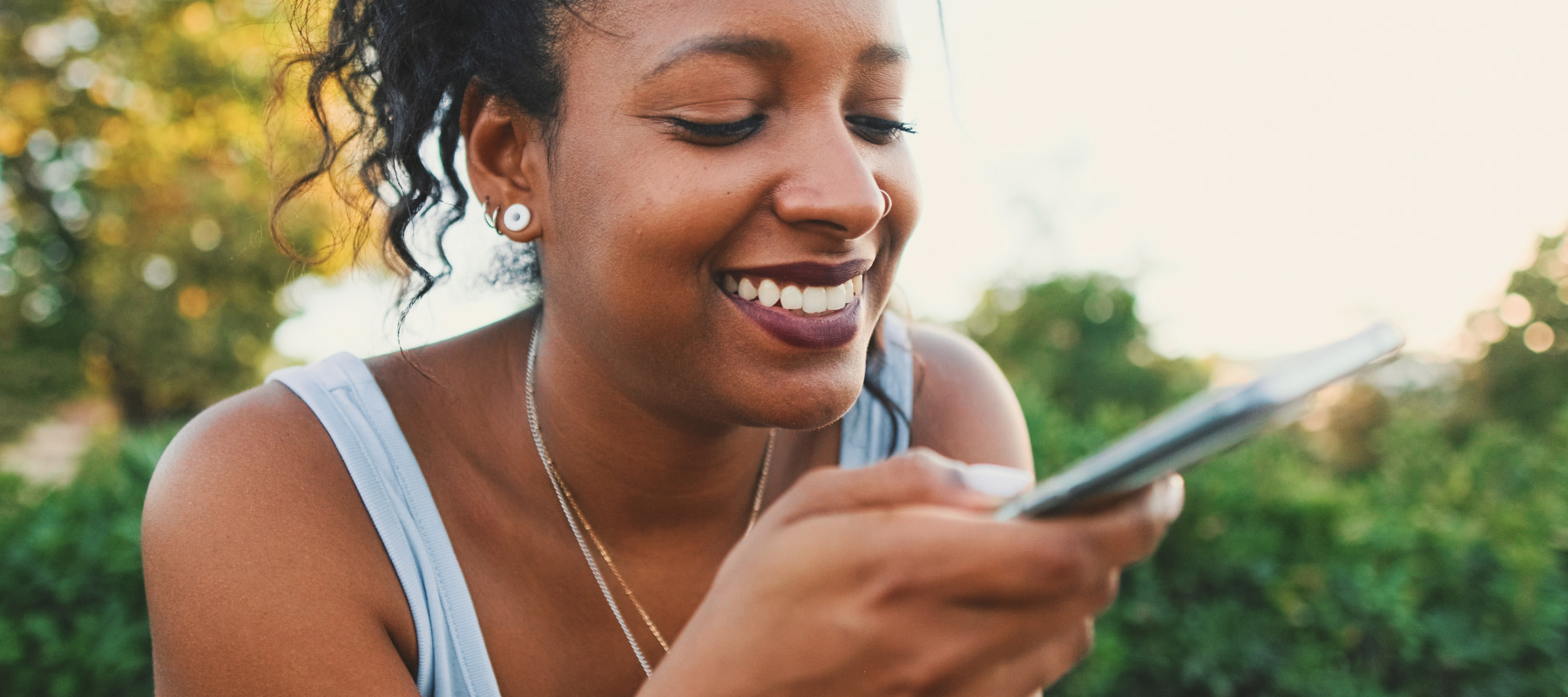girl looking at phone