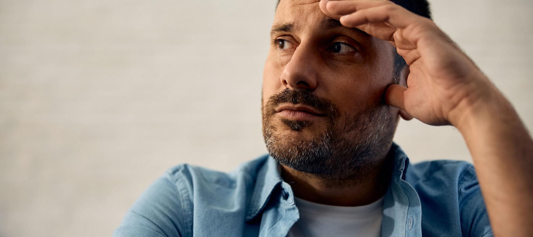 A man looking pensive