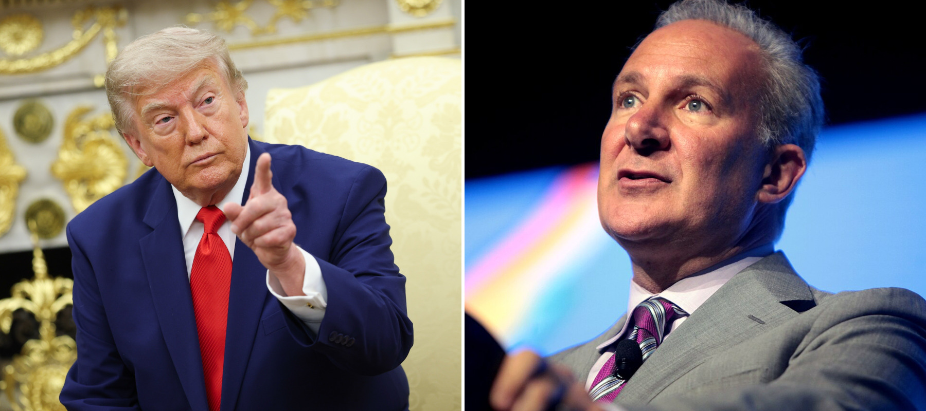 L: Donald Trump, R: Peter Schiff