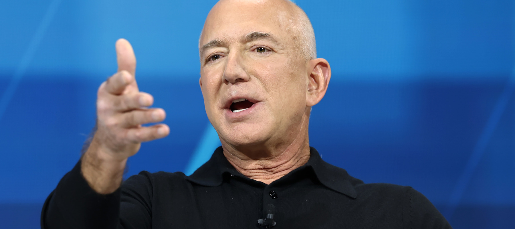 Amazon CEO Jeff Bezos speaking at an event.