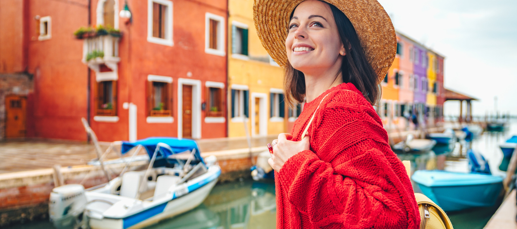 Woman traveling in Europe