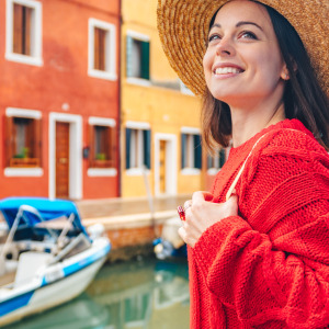 Woman traveling in Europe