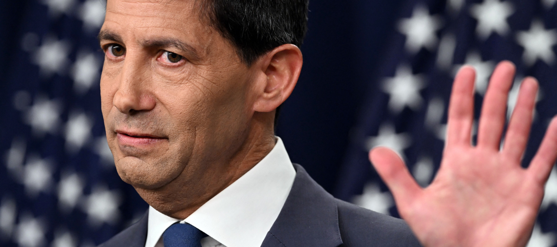 Chair of the Federal Reserve Kevin Warsh speaks during a news conference at the William McChesney Martin Jr. Federal Reserve Board Building.