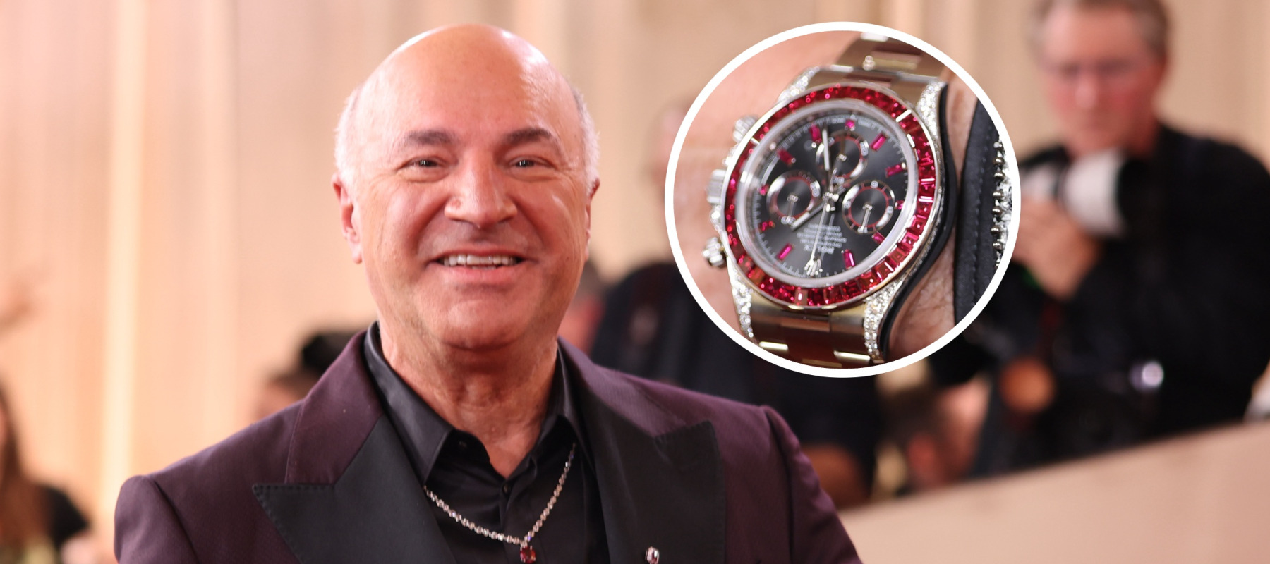 A compilation image of Kevin O'Leary and his prized Rolex.