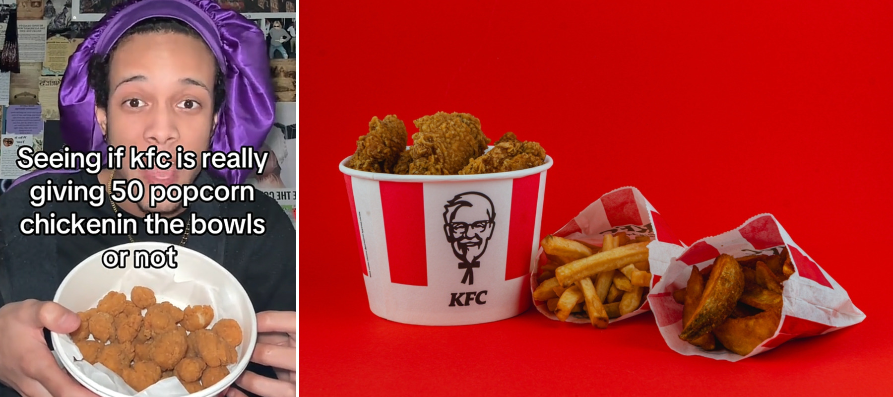Photo of TikTok creator Atticus and a KFC meal