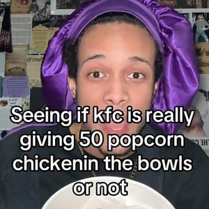 Photo of TikTok creator Atticus and a KFC meal