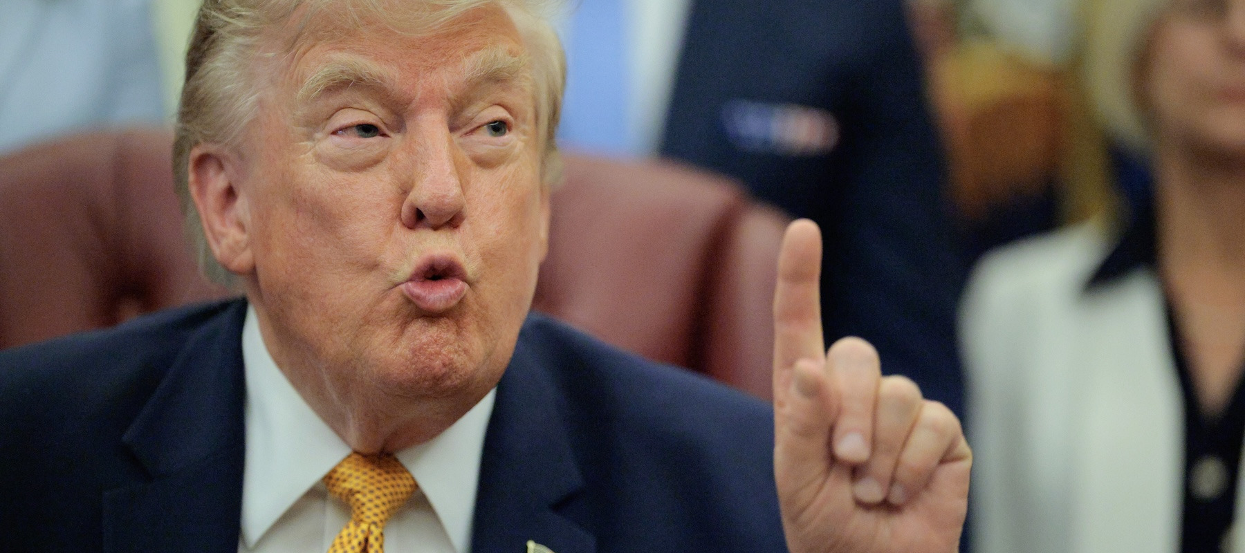 U.S. President Donald Trump speaking from the White House.