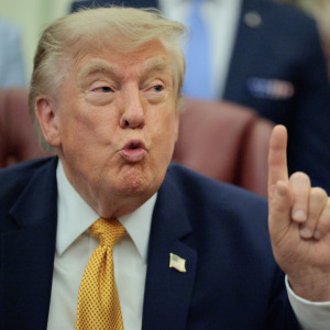 U.S. President Donald Trump speaking from the White House.