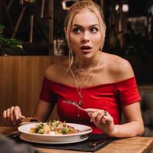A couple at dinner