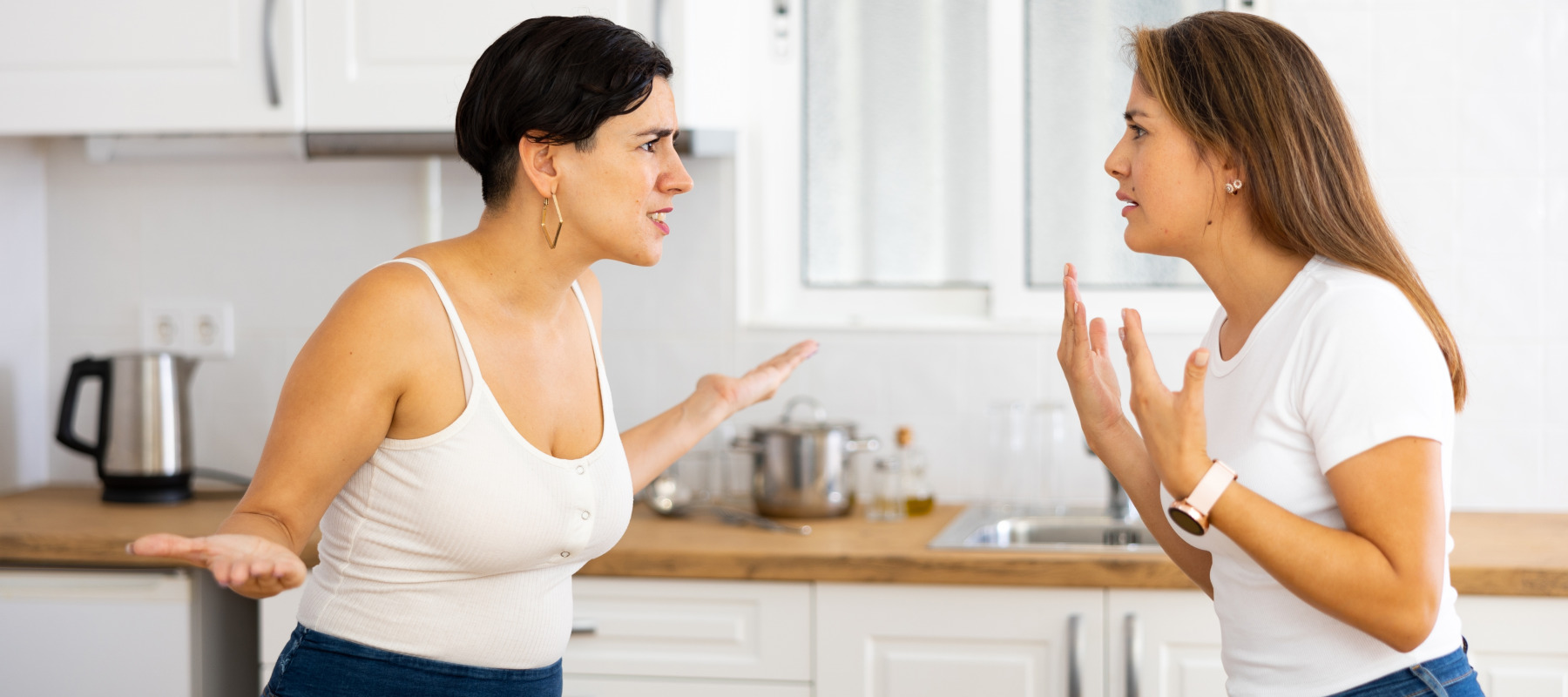Two sisters arguing.