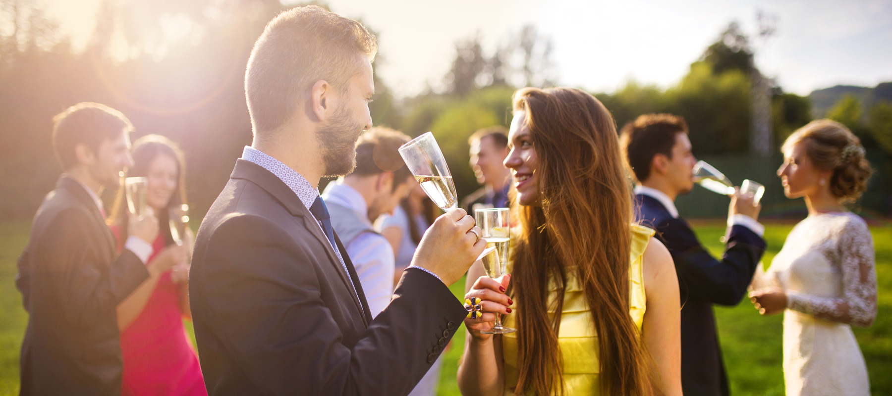 A photo of wedding guests