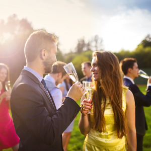 A photo of wedding guests