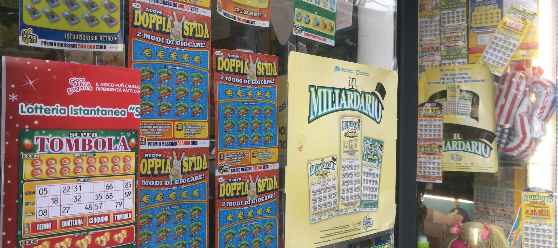 A photo of Italian lottery tickets