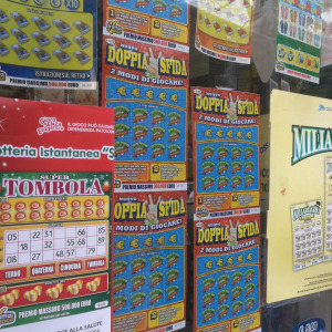 A photo of Italian lottery tickets