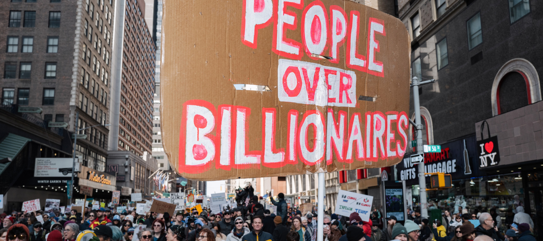 Protesters participate in the ''No Kings'' national day of protest in New York, United States, on March 28, 2026.