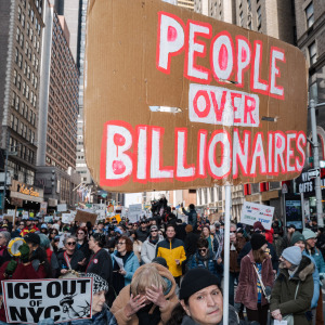 Protesters participate in the ''No Kings'' national day of protest in New York, United States, on March 28, 2026.
