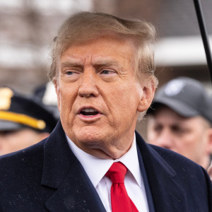 Donald Trump speaks to the press in 2024.