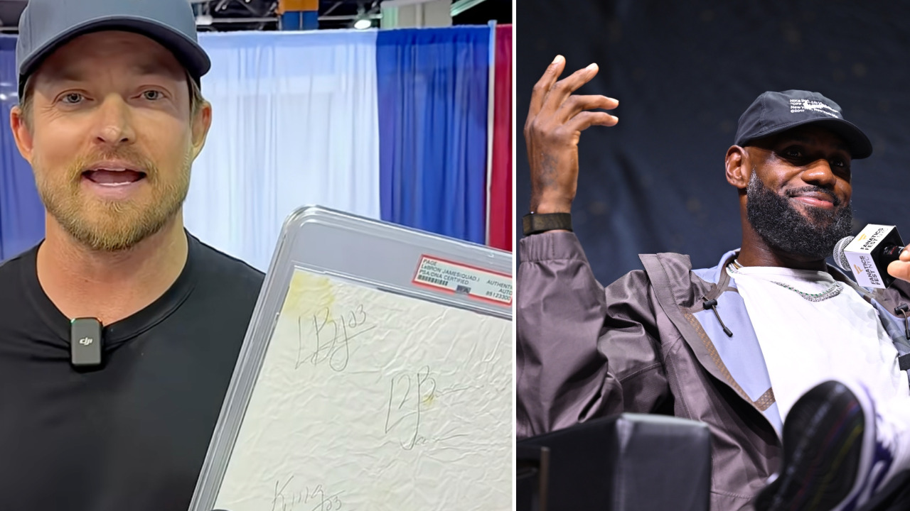 A collector turned down $100K for a piece of paper LeBron James practiced his autograph on in high school — and LeBron himself confirmed it's real