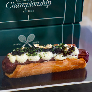 A similar caviar hotdog was made for the Miami open by Golden Goat.