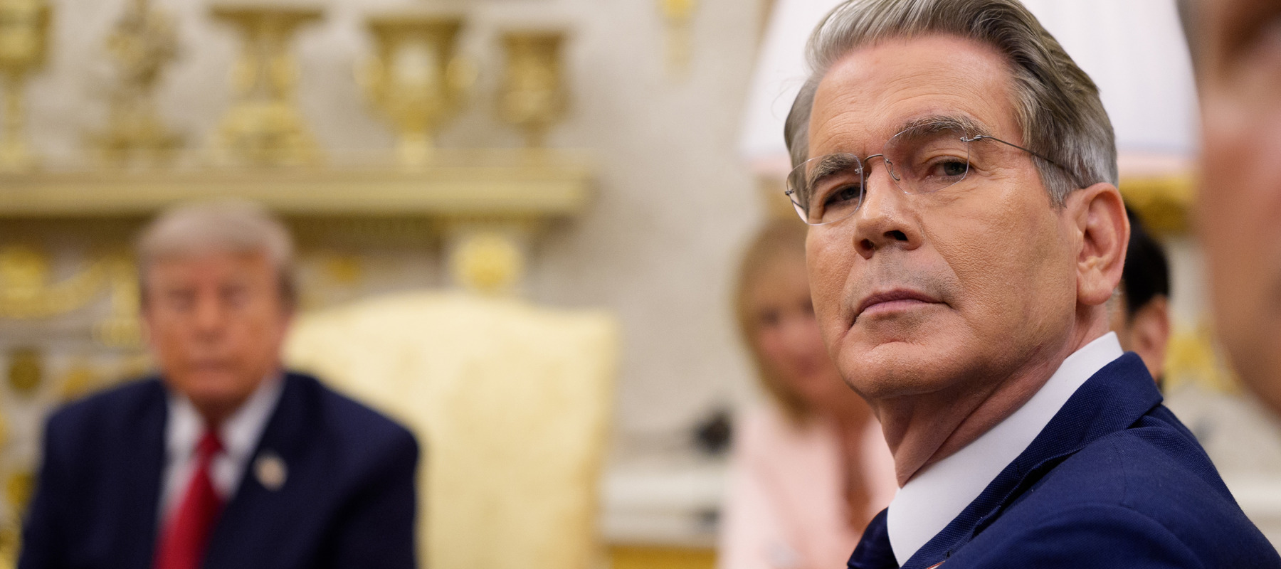 Treasury Secretary Scott Bessent in the Oval Office of the White House.