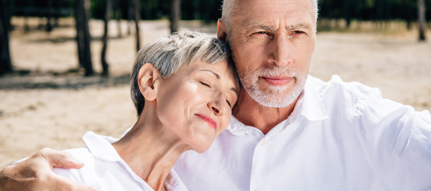 An older couple on the beach