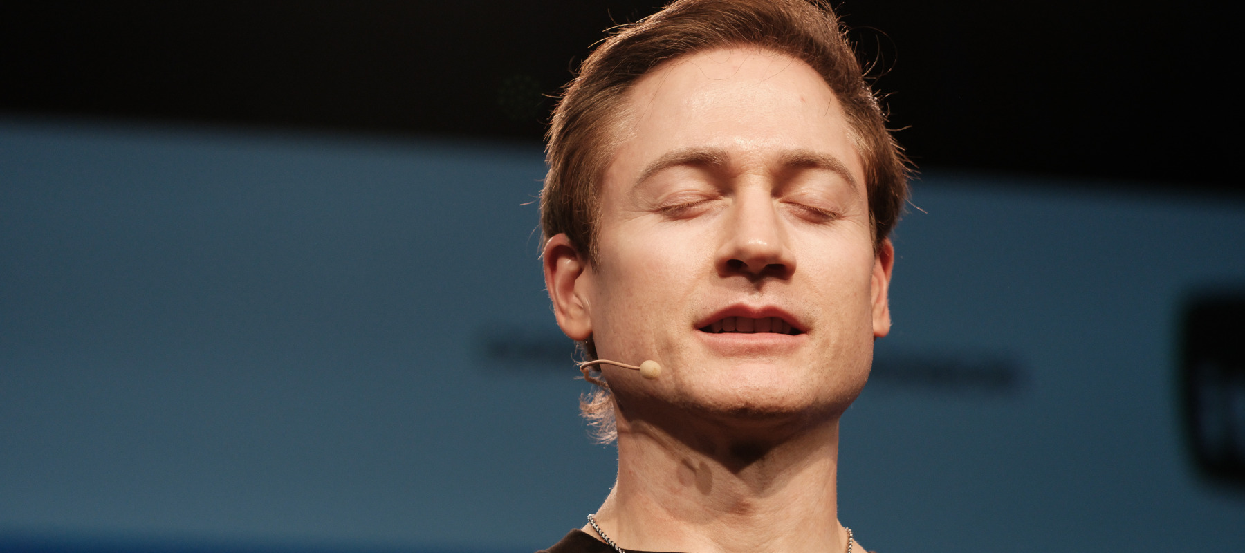Bryan Johnson looks a little sleepy at the "Don't Die with Bryan Johnson" event at SXSW in Austin in 2025..