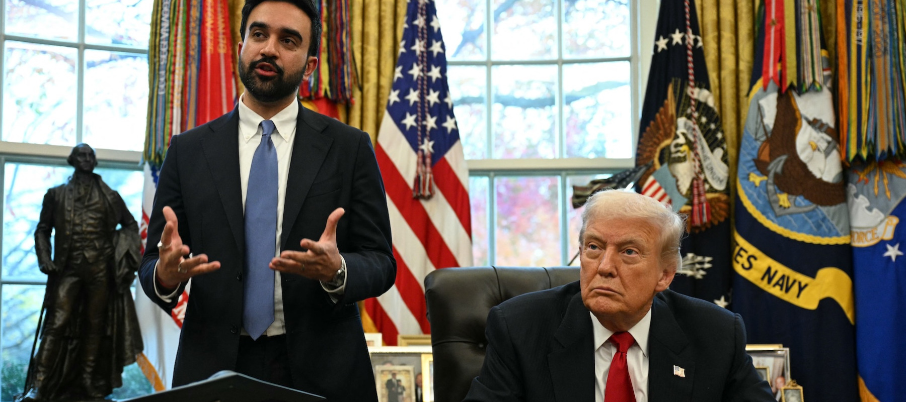 New York City Mayor Zohran Mamdani and U.S. President Donald Trump in the Oval Office.