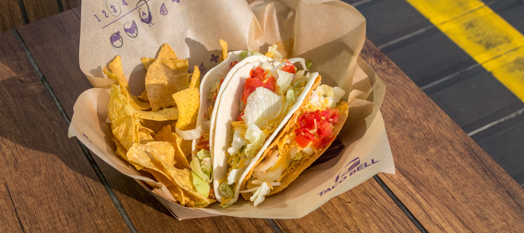 Taco Bell meal in basket