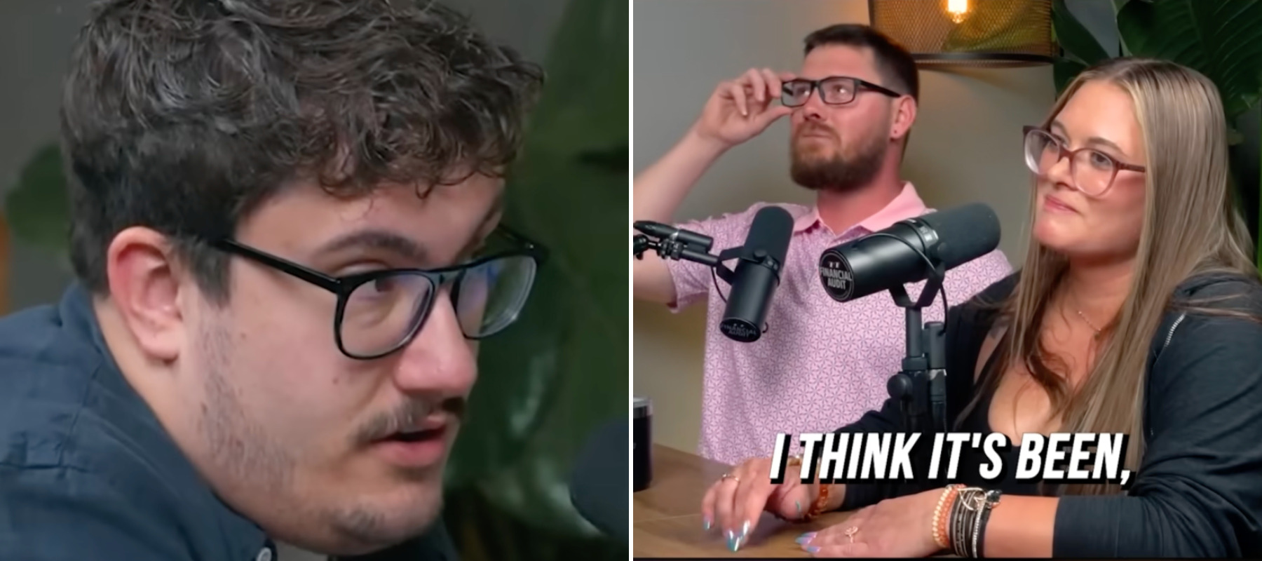Two guests on Caleb Hammer's Financial Audit show