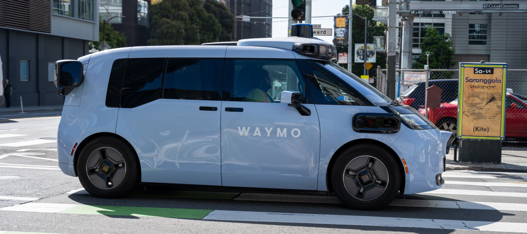 A photo of a Waymo Zeekr car