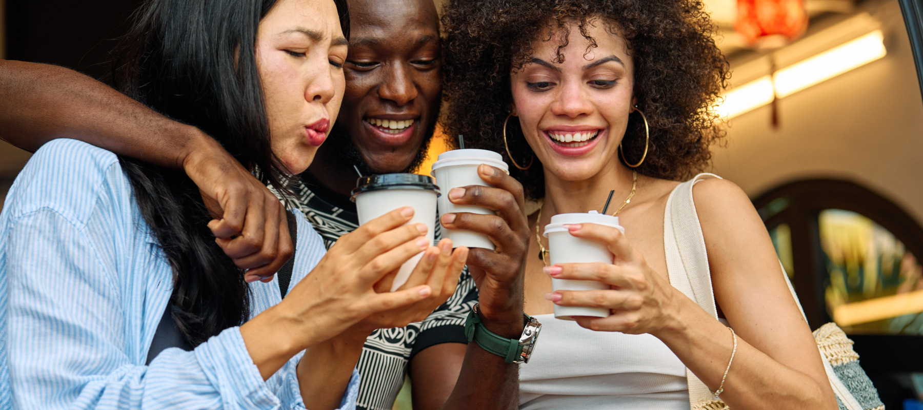 Group of friends with coffee