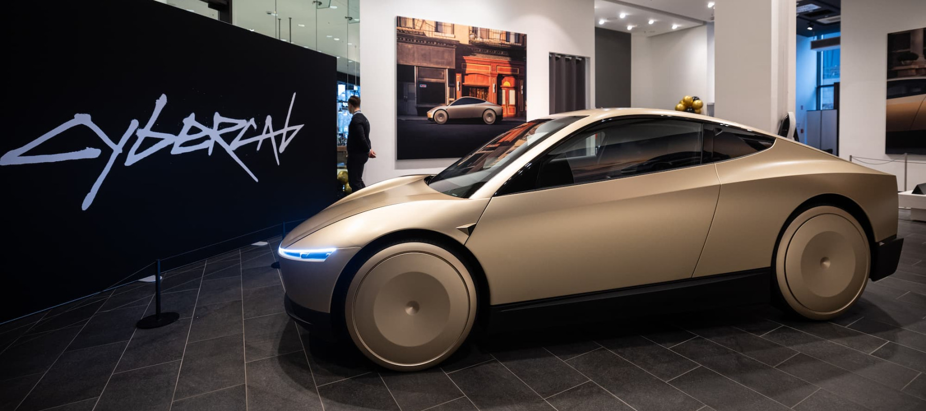 A photo of a Tesla Cybercab
