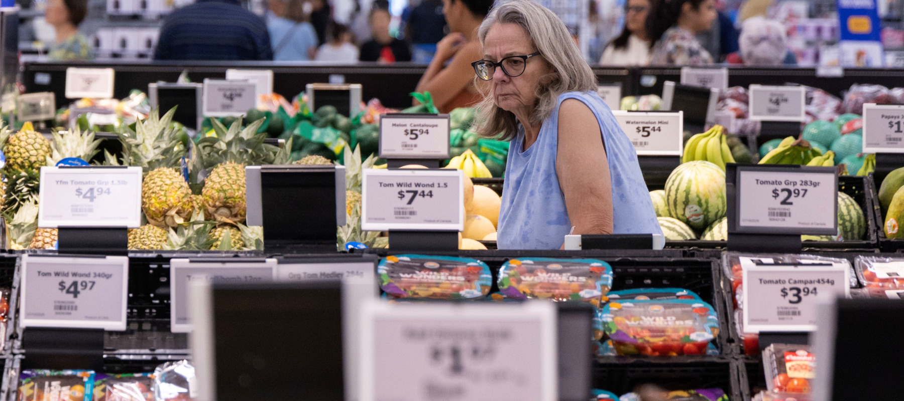 A customer shops at a Walmart store in Toronto, Canada