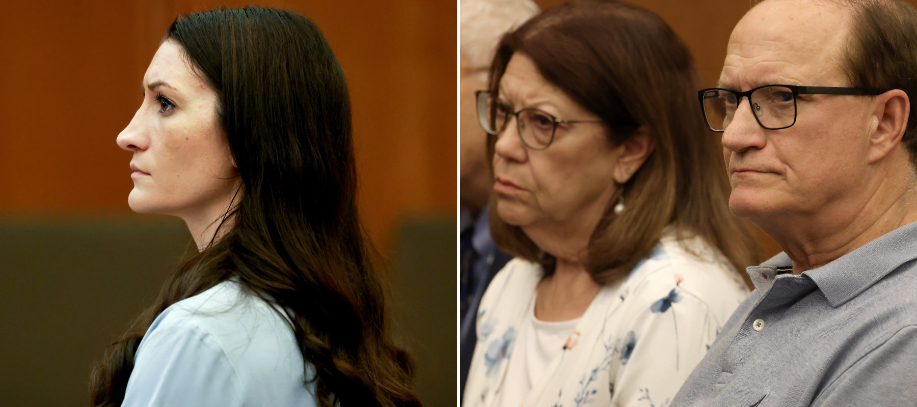 Lindsay Clancy (left) and her parents Paula and Mike Musgrove during her murder trial.