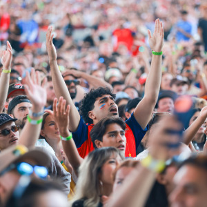 World Cup fans watch the final between Spain and Argentina in Vancouver, Canada.