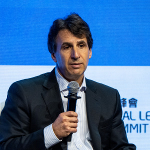 CEO of Apollo Global Management, Marc Rowan, during the panel on Markets, trends and opportunities the Global Hong Kong Global Financial Leaders Investment Summit.