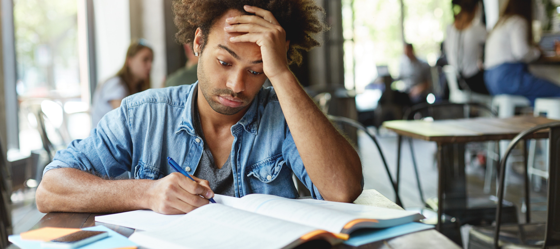 Man taking a test
