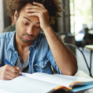 Man taking a test