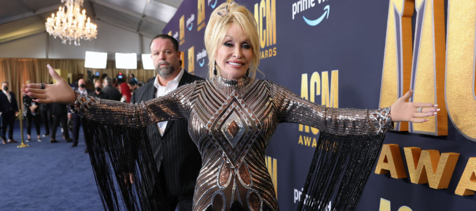 Dolly Parton attends the 57th Academy of Country Music Awards at Allegiant Stadium