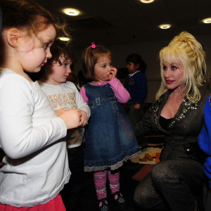 Dolly Parton meets young children at the Magna Science And Adventure Park.