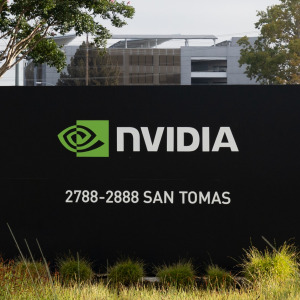 L: Nvidia exterior sign, R: Michael Burry