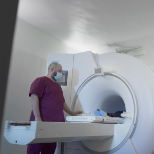 A photo of an MRI