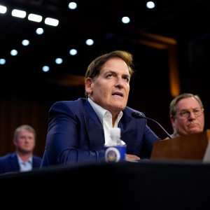 Mark Cuban speaks during a Senate Committee on Aging hearing on Capitol Hill.