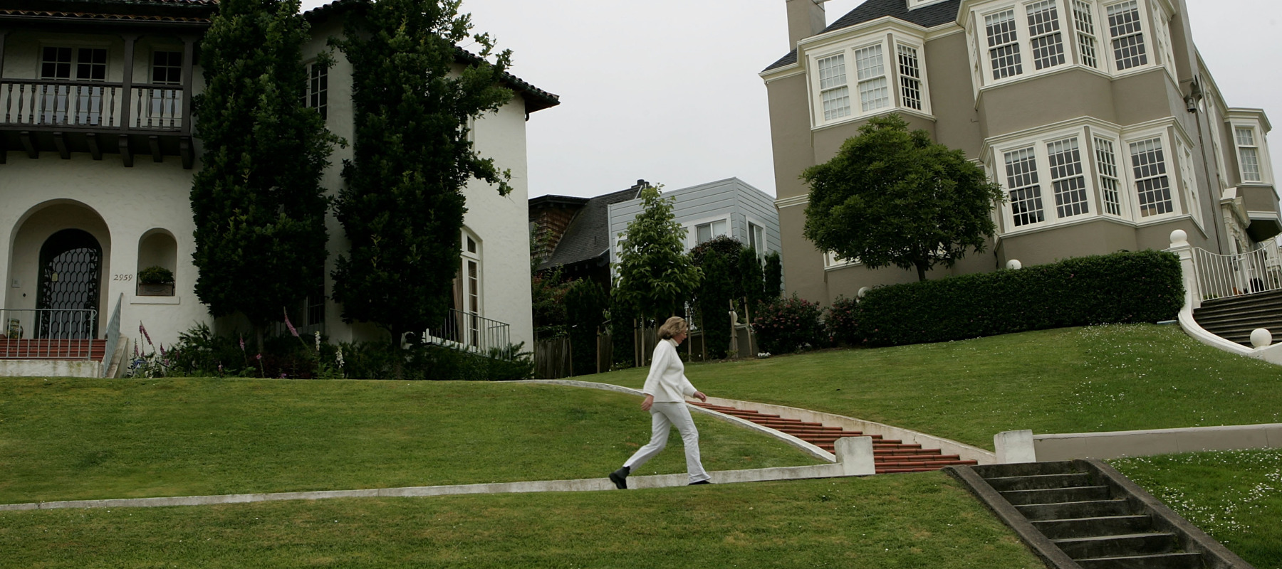 Luxury homes like this one in the Sea Cliff neighborhood of San Francisco are selling for a million over asking.