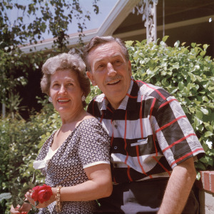 A 1955 portrait of American animator Walt Disney (1901 - 1966) and his wife, Lillian.