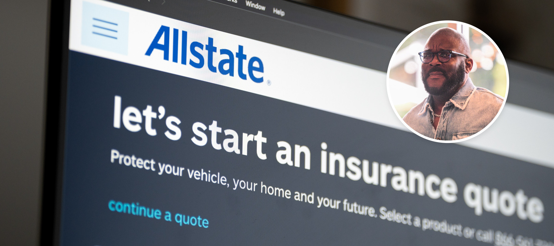 A photo of Allstate insurance and Tyler Perry