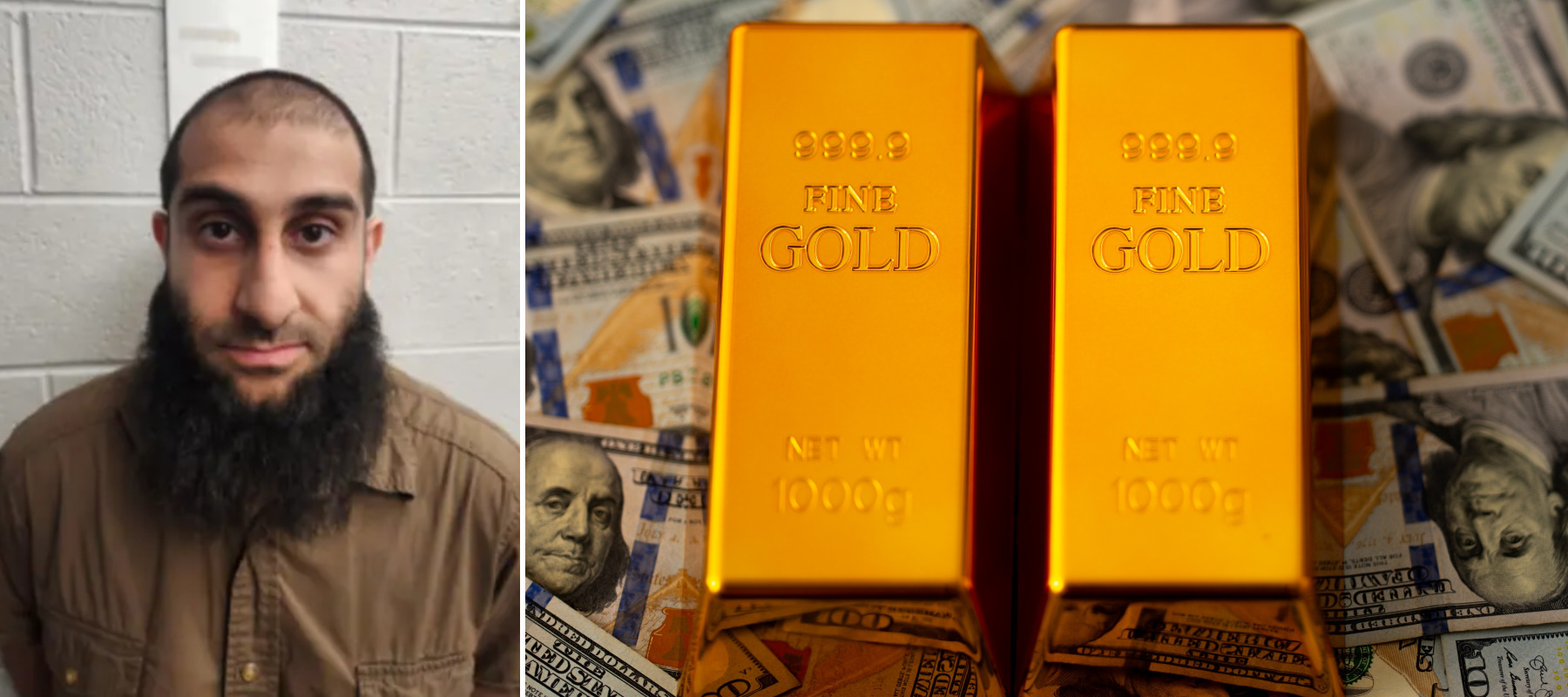 Muzamil Ahmed along with cash and gold