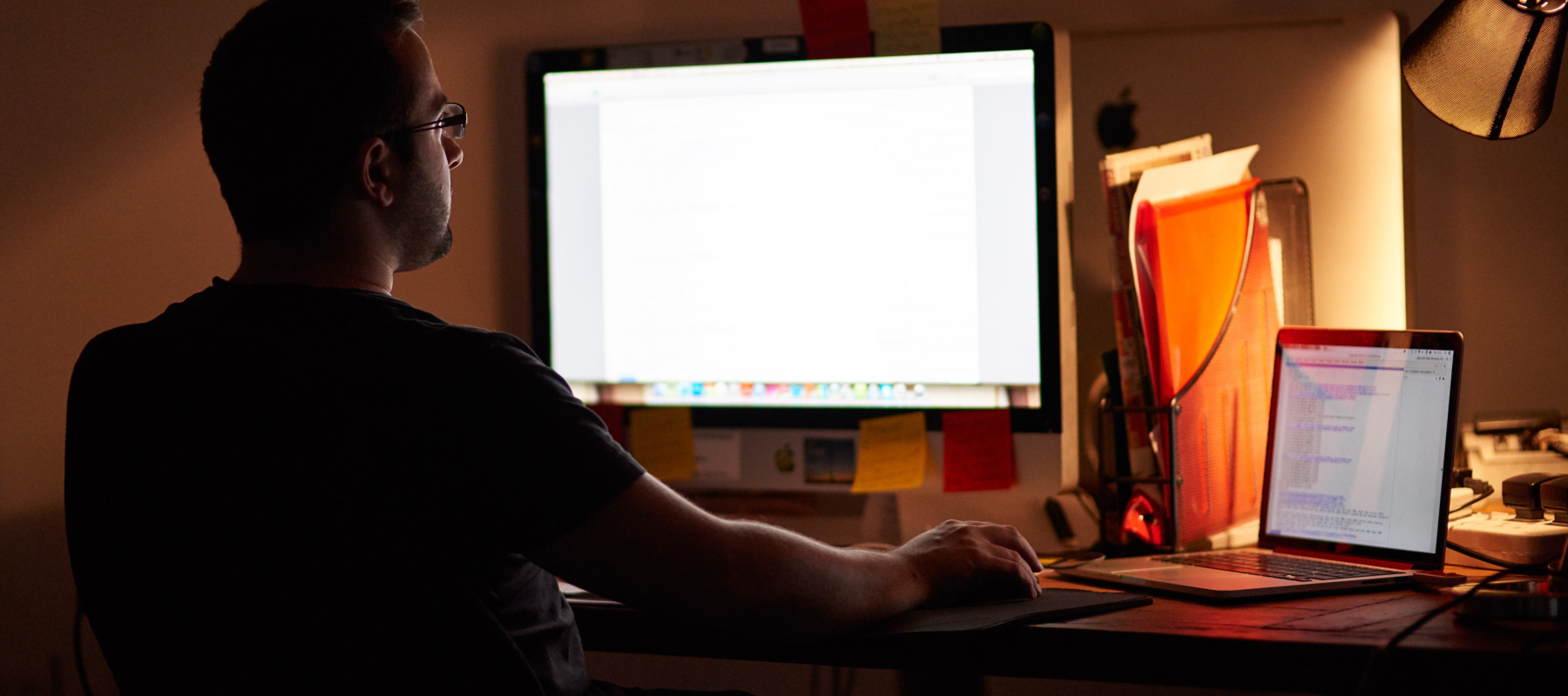 man at computer